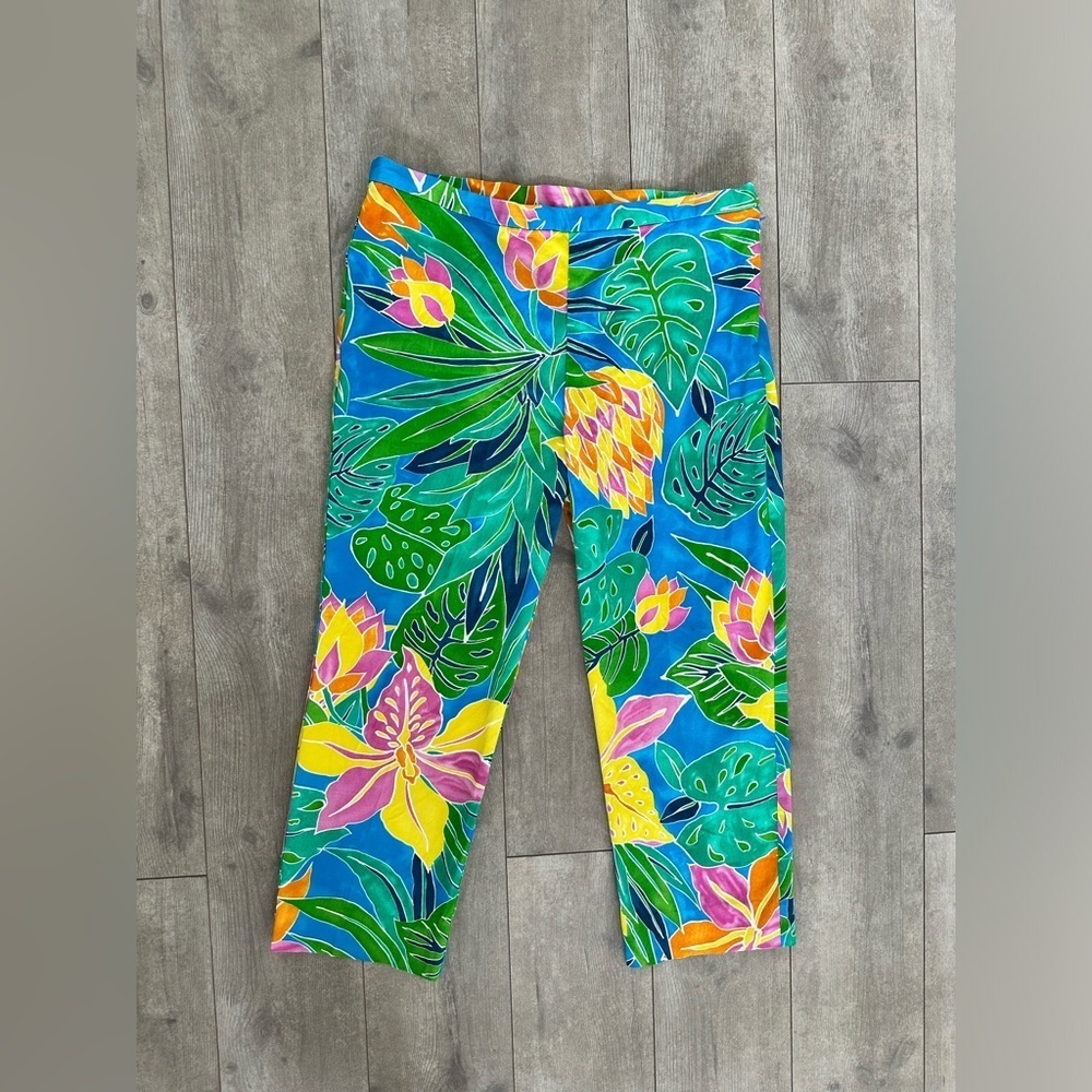 Vintage Lauren Ralph Lauren tropical Pants Multi Color Women’s sz 14 Petite